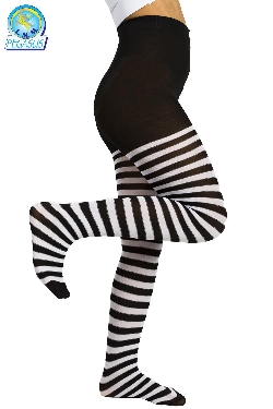 CALZE COLLANT RIGA NERO BIANCO BAMBINA